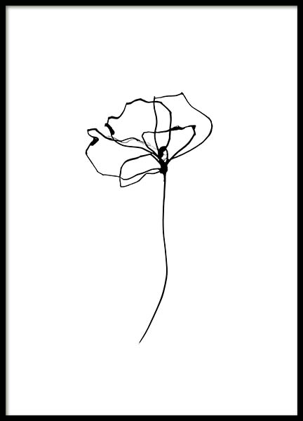 Line Flower No4 Poster