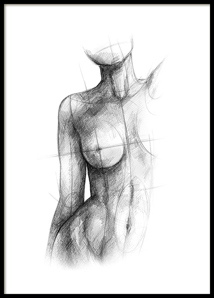 Incomplete Sketch Poster in the group Posters & Prints / Black & white at Desenio AB (12134)