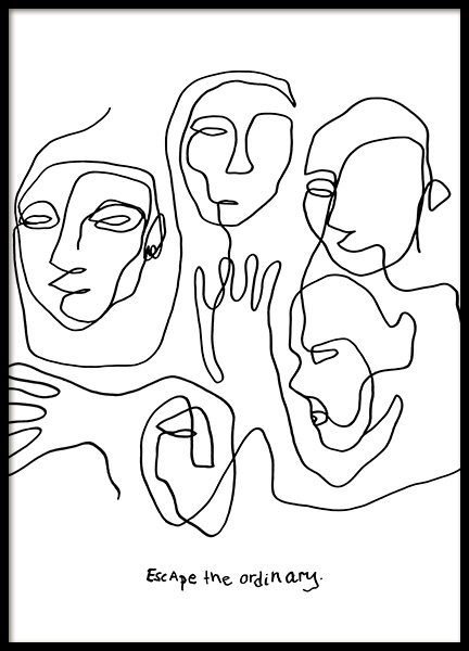 Escape Line Art Poster in the group Posters & Prints / Illustrations at Desenio AB (12358)