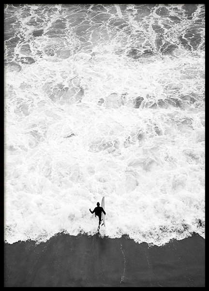 Running Into Ocean Poster in the group Posters & Prints / Black & white at Desenio AB (12598)