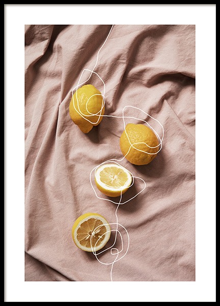 Lemons on Linen Poster in the group Posters & Prints / Kitchen at Desenio AB (12814)