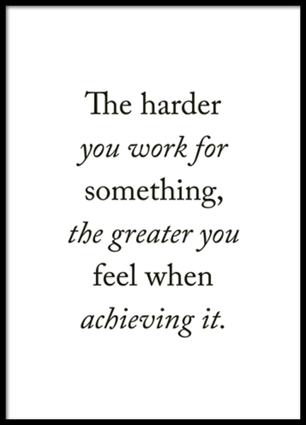 The Harder You Work Poster - Text poster - desenio.com