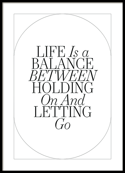 Life is a Balance Poster