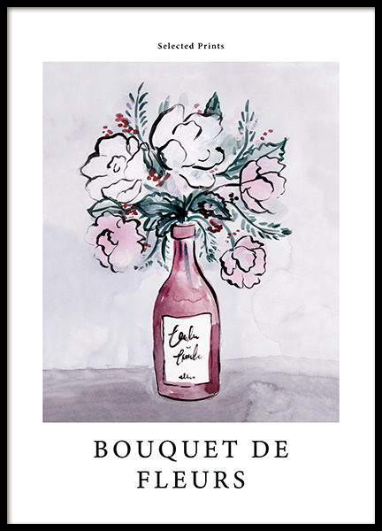 Painted Bouquet de Fleurs No1 Poster