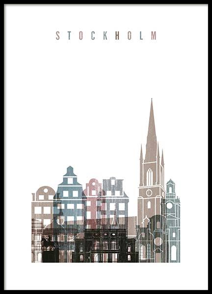 Stockholm Skyline Poster in the group Posters & Prints / Maps & cities at Desenio AB (2142)