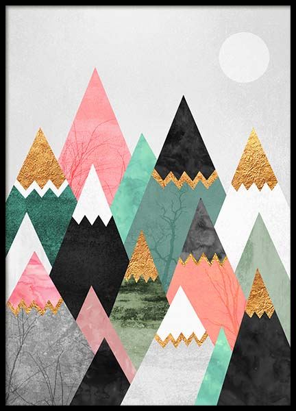 Pretty Mountains Poster in the group Posters & Prints / Graphical at Desenio AB (2379)
