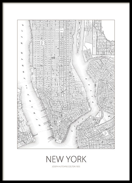 Poster, poster with map of New York. Prints online