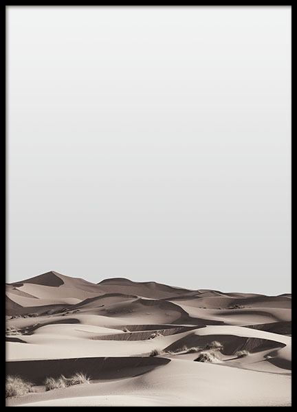 Poster with photograph of landscape, desert