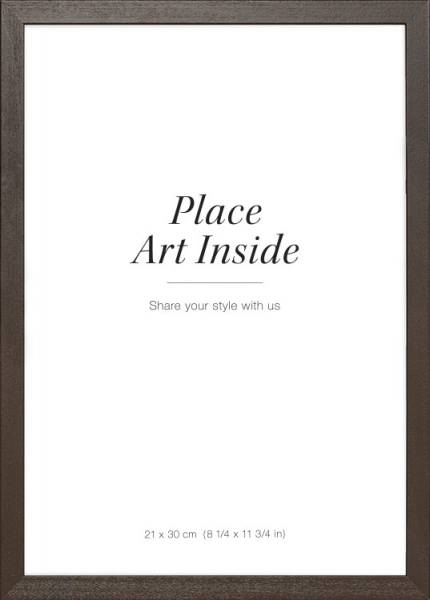  – Wood frame in dark brown wood fitting prints in 21x34