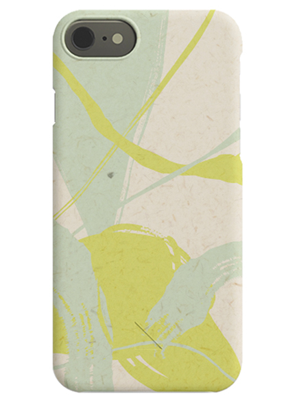  – Abstract iPhone case in uellow, beige and mint green