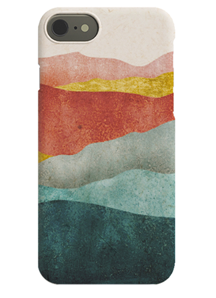  – iPhone case with waves in pink, red, yellow and blue