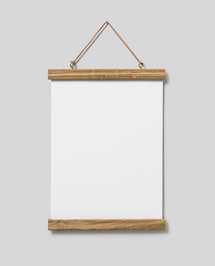  - Oak poster hanger with magnet fastening, 22 cm