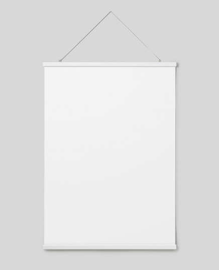  - White poster hanger with magnet fastening, 71 cm