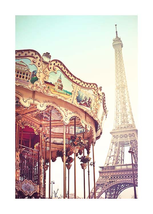 Eiffel Tower Carousel Poster / Photography at Desenio AB (10098)
