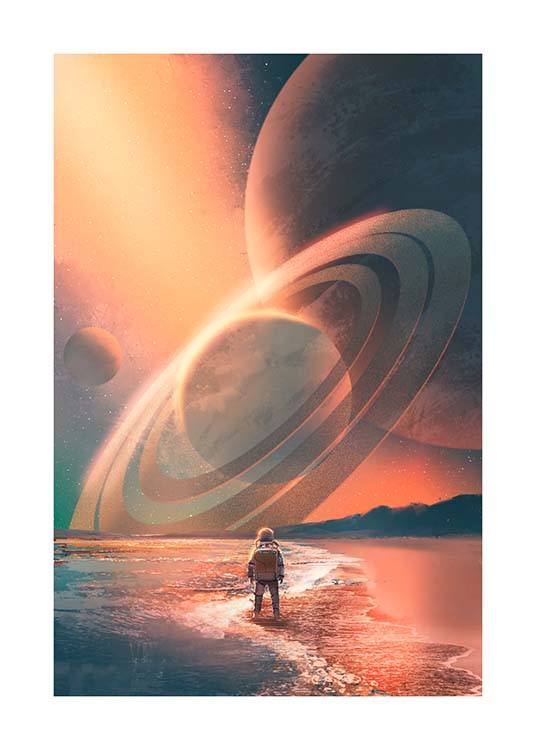 Planets In Sky Poster / Kids posters at Desenio AB (10119)