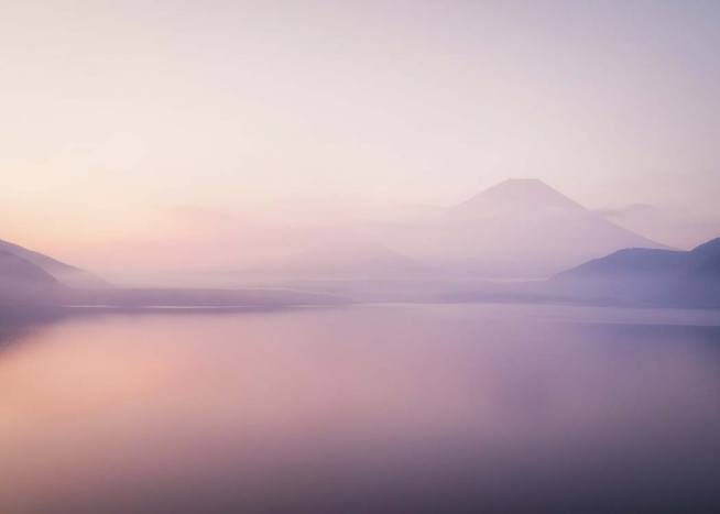 Fuji Mountain Over Foggy Lake Poster / Nature at Desenio AB (10239)