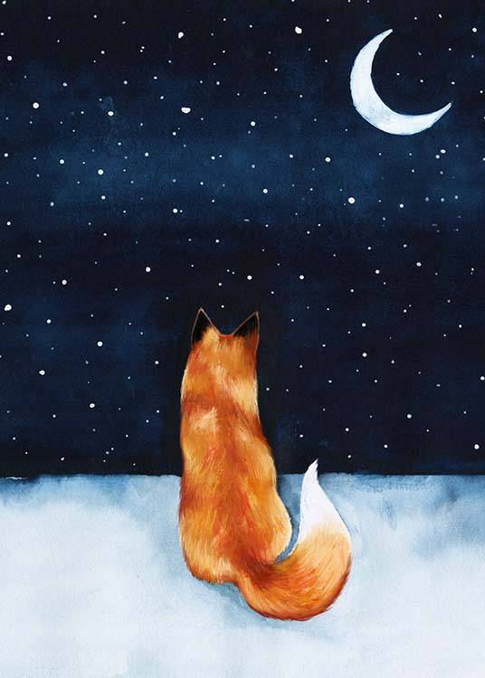 Night Fox Poster / Kids posters at Desenio AB (10274)