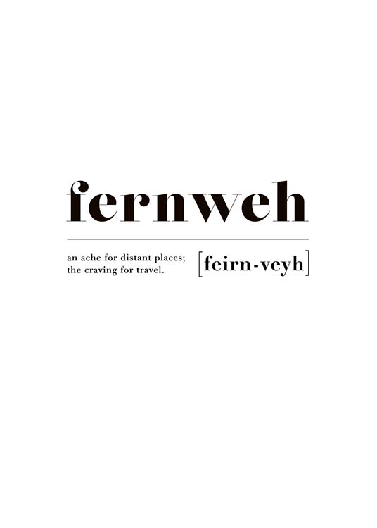 Fernweh Poster / Text posters at Desenio AB (10376)