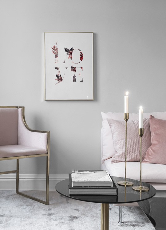 Floral Love Poster Typography poster with the word “Love”