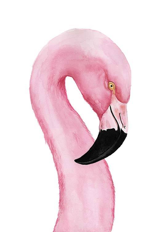 Watercolor Flamingo Poster