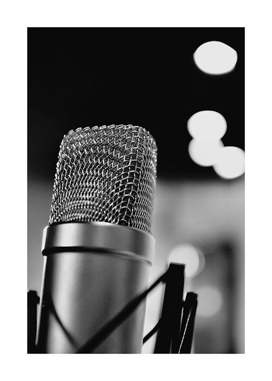 The Microphone Poster / Black & white at Desenio AB (10719)