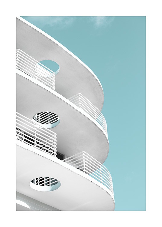 Miami Art Deco House Poster Architecture Desenio Com