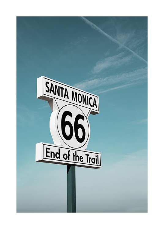 Route 66 Sign Poster / 19 ⅝ x 27 ½ in | 50x70 cm at Desenio AB (10778)