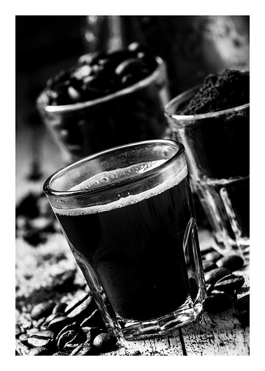 Glass of Coffee Poster / Black & white at Desenio AB (10825)
