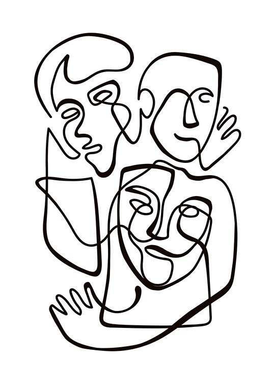 abstract figures no1 poster