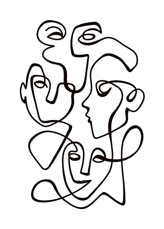 Abstract Line People No2 Poster / Black & white at Desenio AB (10841)