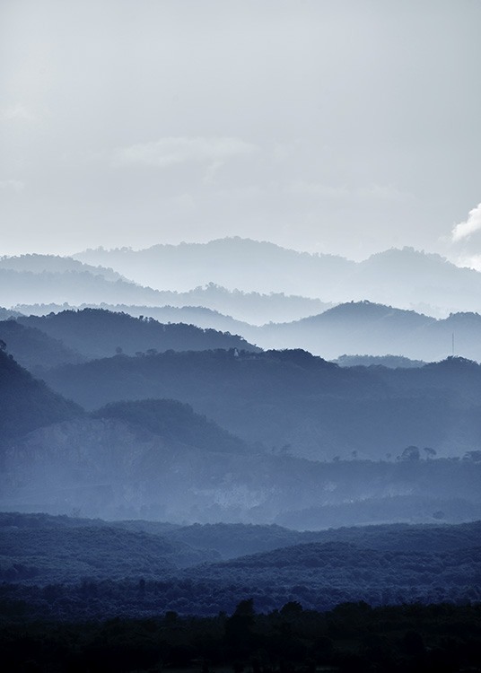Misty Mountains Blue Poster Misty Mountains Blue Poster