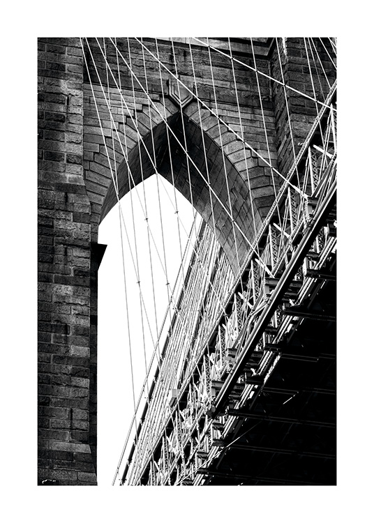 Brooklyn Bridge Detail Poster / Black & white at Desenio AB (11309)