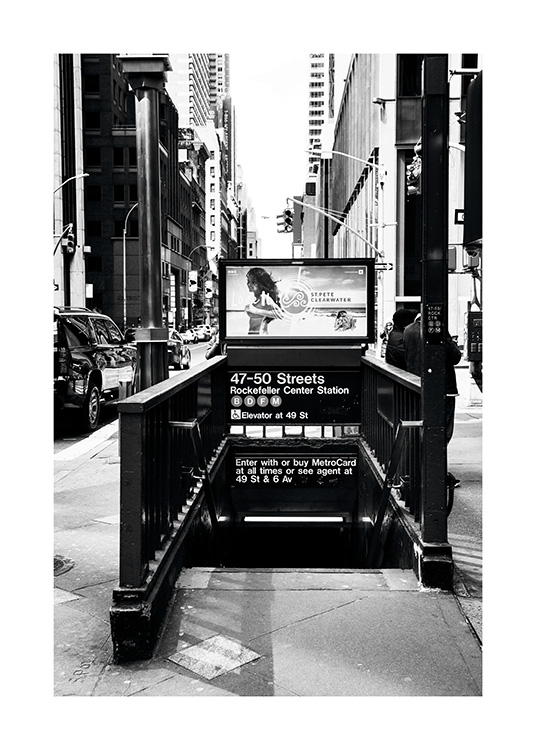 NYC Subway Poster / Black & white at Desenio AB (11310)