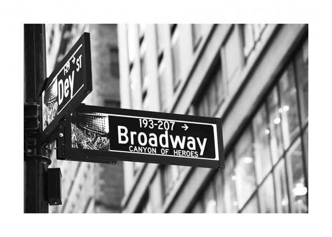 Broadway Sign Poster / Black & white at Desenio AB (11311)
