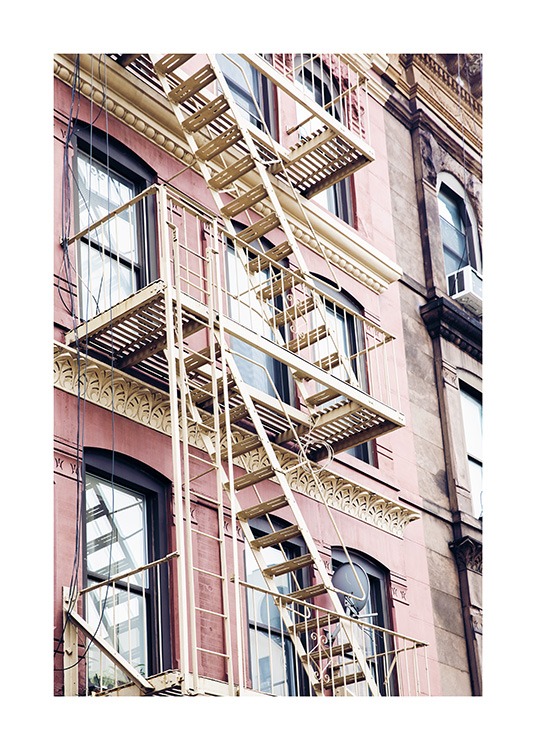Pink Fire Escape Poster / Photography at Desenio AB (11320)