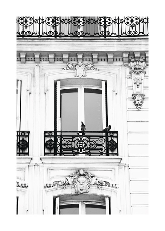 French Balcony Poster / Black & white at Desenio AB (11342)
