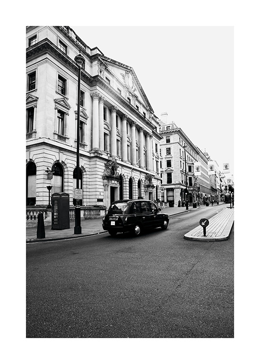 London Taxi Poster / Black & white at Desenio AB (11363)