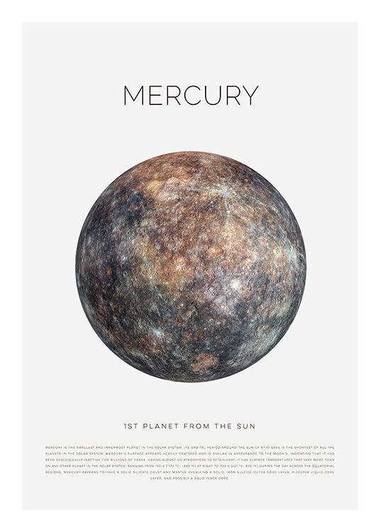 Planet Mercury Poster / Kids posters at Desenio AB (11439)