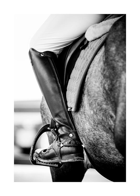 Horse Riding Poster / Black & white at Desenio AB (11486)