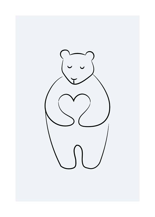 Bear Love Poster / Kids posters at Desenio AB (11747)