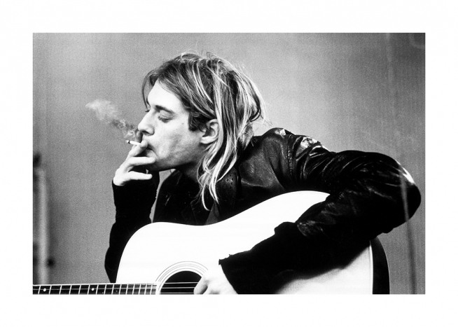 Kurt Cobain Poster / Black & white at Desenio AB (11966)