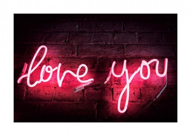 Love You Neon Poster / Text posters at Desenio AB (12439)