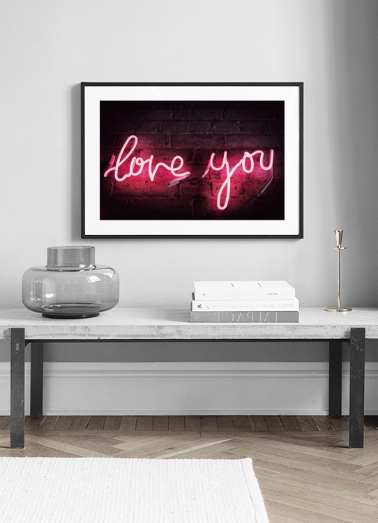 Love You Neon Poster