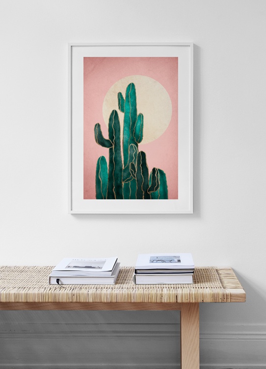 Pink Sky Cactus Poster