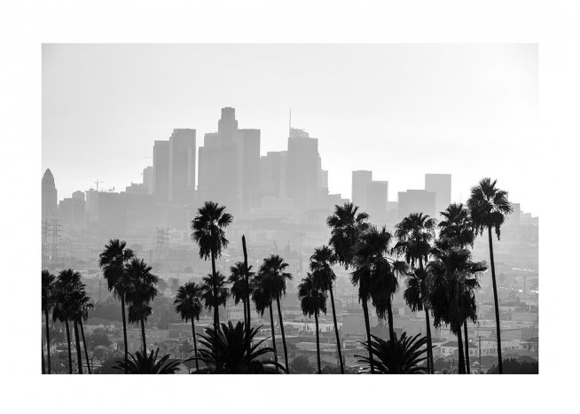 Los Angeles Cityscape Poster / Black & white at Desenio AB (12595)