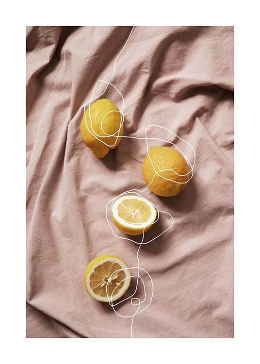 Lemons on Linen Poster / Kitchen at Desenio AB (12814)