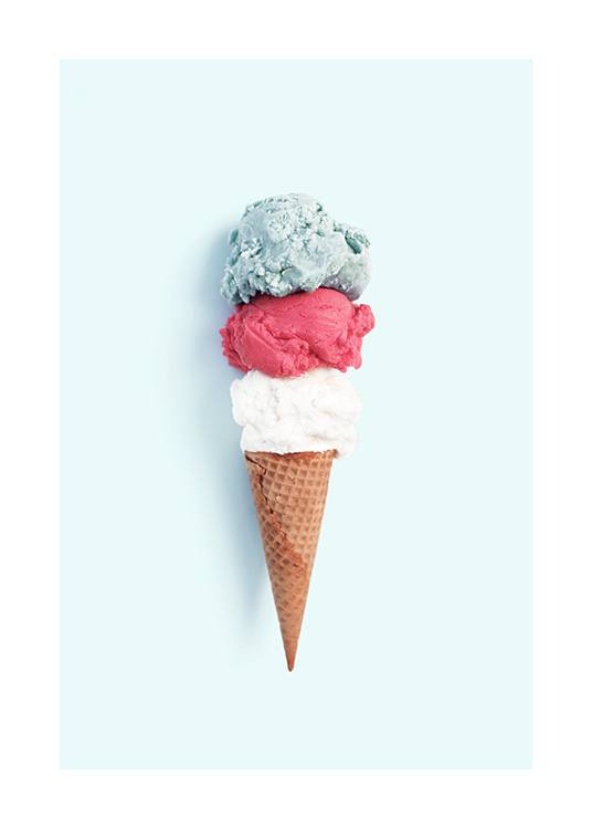 Tricolore Ice Cream Poster / Kitchen at Desenio AB (12837)