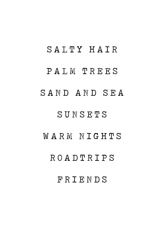 Salty Hair Poster / Text posters at Desenio AB (12840)