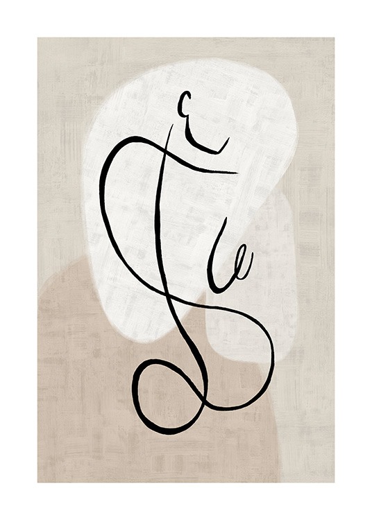 Abstract Line Art No1 Poster Abstract line and shapes