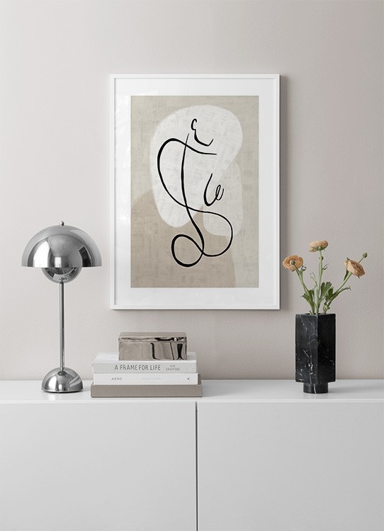 Abstract Line Art No1 Poster Abstract line and shapes